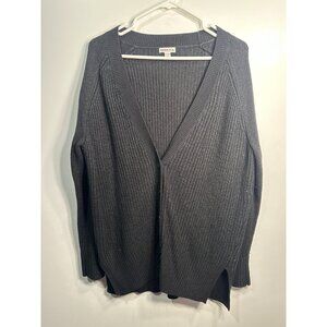 merona womens black long sleeve button front cardigan size XL extra large